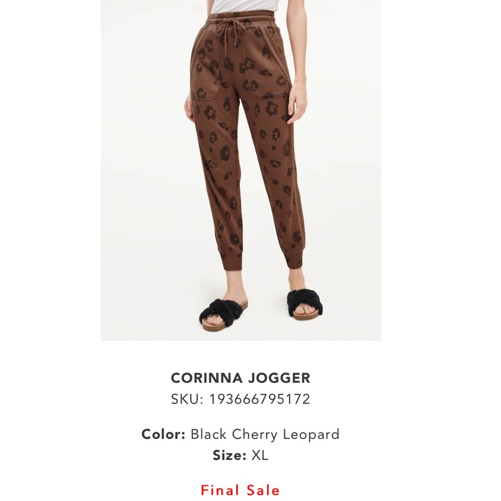 Splendid brand Corinna Jogger - Black Cherry Leopard NWT